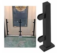 Générique Poteaux de clôture, poteaux de Balustrade, Poteau de Garde-Corps en Verre de Couloir, Pince de Poteau, Verre Mat sur Pied(Black-End Post,115cm/43)