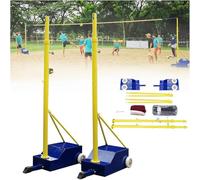 Générique Poteaux De Filet De Volley-Ball, Support De Badminton Portable Réglable en Hauteur, Ensemble avec 2 Poteaux Et 2 Bases, pour Adultes Et Jeunes