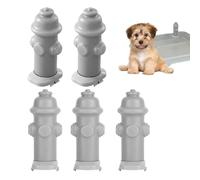 Générique Poteaux D'entraînement pour Cadre De Toilette pour Chien - Lot De 5 Fausses Bouches D'incendie PP, Poteau De pour Animaux De Compagnie | D'incendie Gris Portable, Design Réaliste, 100g,