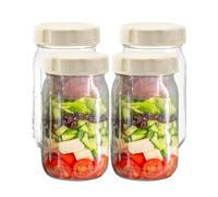 Générique Pots À Salade,Bocal En Verre Étanche,Contenant pour Overnight Oats - Pour Bureau Étudiants Parents Sport Voyage École