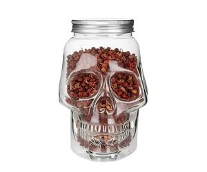 Générique Pots de crâne réutilisables-récipient décoratif effrayant de 500 ml/800 ml avec couvercle, stockage de sel de crâne, pour la maison, la salle de bain, la cuisson des aliments