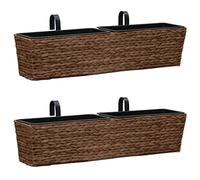 Générique Pots de Fleurs 2 pcs Jacinthe d'eau Marron,Pots & Cache-Pots,6.5KG-45581