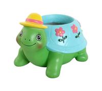 Générique Pots De Fleurs Décoratifs en Forme De Tortue, 12 X 9 X 8,8 Cm. Mignon Pot De Fleurs en Résine avec Drainage, Idéal pour L'extérieur Et L'intérieur.