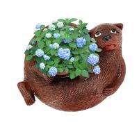 Générique Pots De Fleurs,Otter Design Cache-Pot en Résine Design Adorable,14,5 x 13 x 6,5 cm Pots de Fleurs d'Intérieur | pour Usage Intérieur Et Extérieur, Jardin, Fenêtre