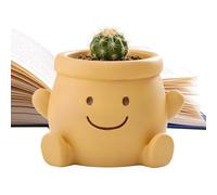 Générique Pots de Fleurs,Pot Résine Rigolo Visage Souriant Intérieur Extérieur | Pots De Rigolos Petit Planteur | pour Chambre Salon Balcon Bureau Table étagère Jardin Cour Patio Porche