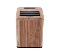 Générique Poubelle à Capteur Automatique, Design en Grain De Bois Rétro Chinois, Couvercle à Capteur De Coup De Pied, Baril en Métal Anti-Empreintes Digitales (Original Wood Color 12L)