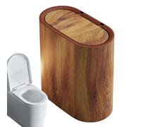 Générique Poubelle De Salle De Bain Avec Couvercle,Poubelle Avec Couvercle Économiseuse D'Espace Pour Salle De Bain - Corbeille À Ordures Étanche Design Mince Pour Toilette Cuisine Buanderie Dortoir