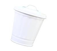 Générique Poubelle de table en fer solide et compacte pour divers, White | Construction robuste renforcée en fer avec de place pour la cuisine, le lieu de travail, la chambre à coucher,
