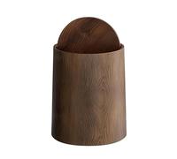Générique Poubelle Élégante avec Couvercle - Design Rétro en Grain Bois - Corbeille à Couvercle Basculant 360° - pour Cuisine, Salle de Bain, Bureau, Chambre - Stylée et Pratique (26x30.5cm)