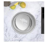 Générique Poubelle encastrée pour Plan de Travail, en Acier Inoxydable 304 avec Couvercle à charnière intégré, Cache-Poubelle Rond encastré pour Placard/Cuisine (Argent, Ouverture de 19,5 à