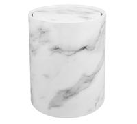 Générique Poubelle Ménagère Marbre 12L à Double Paroi pour Chambre Cuisine Couvercle à Charnière Blanc