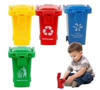 Générique Poubelle Miniature | Avec Couvercle et Roues Camion Poubelle Jouet,Seau à Déchets Portable pour Bureau Table Anniversaire Fête Salle de Classe Bureau