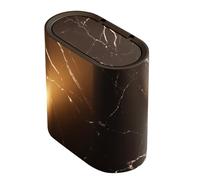 Générique Poubelle Salle De Bain, Petite Poubelles de Salle de Bain Avec Couvercles, Moderne Texture en Bois ou Marbré Poubelle Bureau, pour Maison, Le Salon, Bureau, Cuisine, Salle De Bain (Noir)