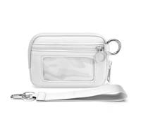 Générique Pouch Wristlet,Zip Card Case with ID Window,Women's Waterproof Nylon Keychain Wallet, for Travel Credit Card Holder (White)