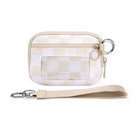 Générique Pouch Wristlet,Zip Card Case with ID Window,Women's Waterproof Nylon Keychain Wallet, for Travel Credit Card Holder (E)