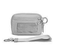 Générique Pouch Wristlet,Zip Card Case with ID Window,Women's Waterproof Nylon Keychain Wallet, for Travel Credit Card Holder (Grey)