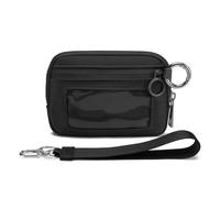 Générique Pouch Wristlet,Zip Card Case with ID Window,Women's Waterproof Nylon Keychain Wallet, for Travel Credit Card Holder (Black)
