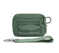 Générique Pouch Wristlet,Zip Card Case with ID Window,Women's Waterproof Nylon Keychain Wallet, for Travel Credit Card Holder (Green)