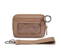 Générique Pouch Wristlet,Zip Card Case with ID Window,Women's Waterproof Nylon Keychain Wallet, for Travel Credit Card Holder (Brown)