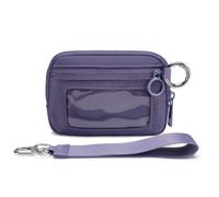 Générique Pouch Wristlet,Zip Card Case with ID Window,Women's Waterproof Nylon Keychain Wallet, for Travel Credit Card Holder (Purple)