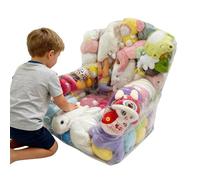 Générique Pouf Coffre à Peluches Transparent avec Compartiment de Rangement