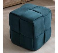 Générique Pouf Cube en Velours tissé, Repose-Pieds carré rembourré, Banc capitonné Moderne pour Salon, Chambre et entrée, Aucun Assemblage requis (A 15x15x15)