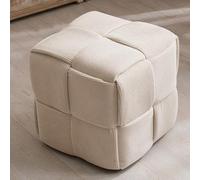 Générique Pouf Cube en Velours tissé, Repose-Pieds carré rembourré, Banc capitonné Moderne pour Salon, Chambre et entrée, Aucun Assemblage requis (F 15x15x15)