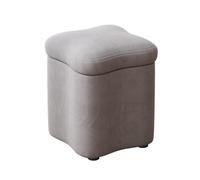 Générique Pouf de Rangement Cube avec Espace de Rangement, Repose-Pieds carré rembourré, Tabouret à Chaussures pour Salon ou Bureau (Gris)