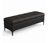 Générique Pouf de Rangement en Similicuir, Tabouret de Bout de lit avec Couvercle à Fermeture Douce, Banc à Chaussures rectangulaire rembourré avec Pieds en métal (D 120x40x45cm(47.2x15.7x17.7in))