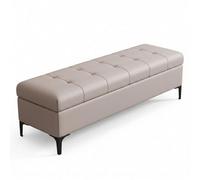 Générique Pouf de Rangement en Similicuir, Tabouret de Bout de lit avec Couvercle à Fermeture Douce, Banc à Chaussures rectangulaire rembourré avec Pieds en métal (E 120x40x45cm(47.2x15.7x17.7in))