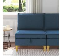 Générique Pouf de Rangement Moderne Carré en Tissu avec Siège et Coffre Caché, Cadre en Bois et Coussin en Mousse pour Salon, Idéal pour Rangement Couvertures et Magazines