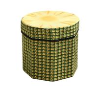 Générique Pouf de Rangement Pliable, Coffre de Rangement pour Jouets, Repose-Pieds, Tabouret de Rangement, Coffre de Rangement pour Meubles, Entrée, Chambre, Ananas