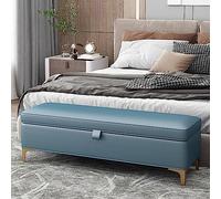 Générique Pouf de Rangement rectangulaire en Similicuir, Banc de Rangement capitonné avec Couvercle Amovible, Pouf en Similicuir avec Rangement, Banc d'entrée rembourré, Repose-Pieds pour ta