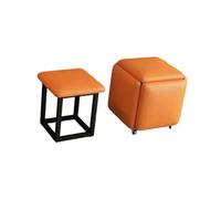 Générique Pouf gigogne Peu encombrant, Ensemble de tabourets d'entrée, tabourets empilables avec roulettes, for Chambre à Coucher, Salon, Balcon, Salle de Classe(Color 3,30x30x35cm)