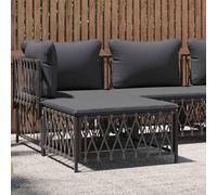 Générique Pouf Jardin Coussin Tissu Tissé Anthracite | Cadre Acier Enduit de Poudre, Conception Modulaire, Capacité 110 kg, Idéal Salon de Jardin