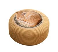 Générique Pouf Ottoman Rond en Rotin Tressé pour Extérieur, Coussin de Sol