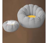 Générique Pouf Poire Adulte avec Rembourrage - Grand canapé Ottoman, Coussin de Sol Extra Large Confortable pour se détendre, Pouf géant pour Salon et Chambre (Gris + Jaune,Grand)