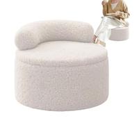 Générique Pouf Repose-Pieds - Repose-Pieds Rond en Peluche avec Rangement | Tabouret Ottoman avec, pour canapé, Salon, Chambre, entrée, Maquillage.