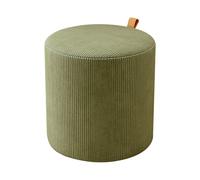 Générique Pouf Rond Et Repose-Pieds, Poufs en Velours Côtelé Doux, Petit Repose-Pieds Moderne avec Assise Rembourrée Et Cadre en Bois Massif pour Le Salon,Vert