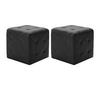 Générique Poufs 2 pcs Noir 30 x 30 x 30 cm Similicuir,Meubles,Poufs,Noir,4.24KG,278390