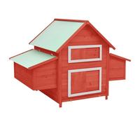 Générique Poulailler Rouge et Blanc 150x96x110 cm Bois de Sapin Massif, Articles pour Animaux de Compagnie, Accessoires pour Petits Animaux, Abris & Cages pour Petits Animaux, Rouge (Poids 22.74KG)