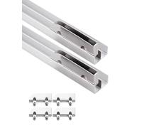 Générique Poulie de Rail de Suspension for Porte coulissante, Porte coulissante en Verre épais de 5 mm, Double Rail for vitrine, Convient aux présentoirs et comptoirs (20-100 cm)(40cm)