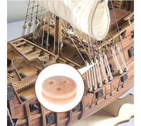 Générique Poulie en bois, roues artisanales en bois | Petite réa en | Kit de construction de maquettes de bateaux portables 20x, accessoires de maquette de bateau à voile en pour hommes et femmes