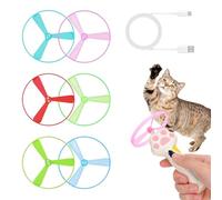 Générique Pounce Orb Ejector, Rechargeable Disc Shooter Kit, 1.93x1.26x5.12 inches Discs with Abs, Flying Abs Enrichment Toy, Interactive Spiral Launch Design, Indoor Backyard Play