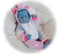 Générique Poupée Bébé 19 Pouces 49 cm Réaliste Ava-Tar poupée Reborn Fille Vinyle Silicone Doux Nouveau-née Baby Doll Jouets Cadeau pour Les Enfants âgés de 3 Ans et Plus