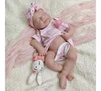 Générique Poupée bébé Reborn en Silicone - 47 cm, Corps Entier en Silicone, réaliste, Nouveau-né endormi, Souple et Lavable, pour Les Personnes âgées et Les Enfants (Girl)