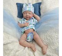 Générique Poupée bébé Reborn en Silicone - 47 cm, Corps Entier en Silicone, réaliste, Nouveau-né endormi, Souple et Lavable, pour Les Personnes âgées et Les Enfants (Boy)