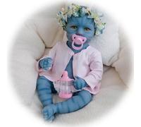 Générique Poupée Reborn 19 Pouces 49 cm Réel Fait à la Main Ava-Tar Bébé Réaliste Vinyle Silicone Poupée Bébé Nouveau-né Fille Jouet Cadeau pour Enfants de 3 Ans et Plus