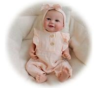 Générique Poupee Reborn 48 CM Realiste Bebe Reborn Poupée Nouveau-Né Fille Vinyle Silicone Imperméable Poupon Doux Sourire Baby Dolls Cadeau Jouet pour Enfants de 3+ Ans