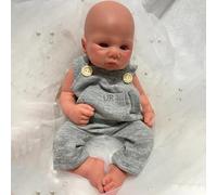Générique Poupée Reborn en Silicone de 40 cm, garçon Afro-américain, Corps Entier en Silicone, Yeux Ouverts et Membres articulés, Objet de Collection Ultra réaliste pour Tout-Petit (#3)
